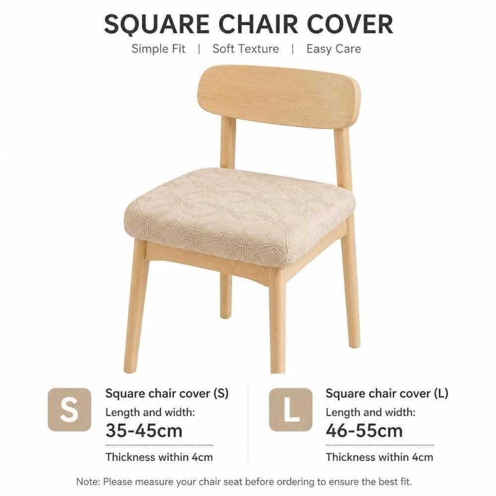 1set Split Type Chair Slipcover Jacquard Pattern Chair Protector Cover Office Dining Table