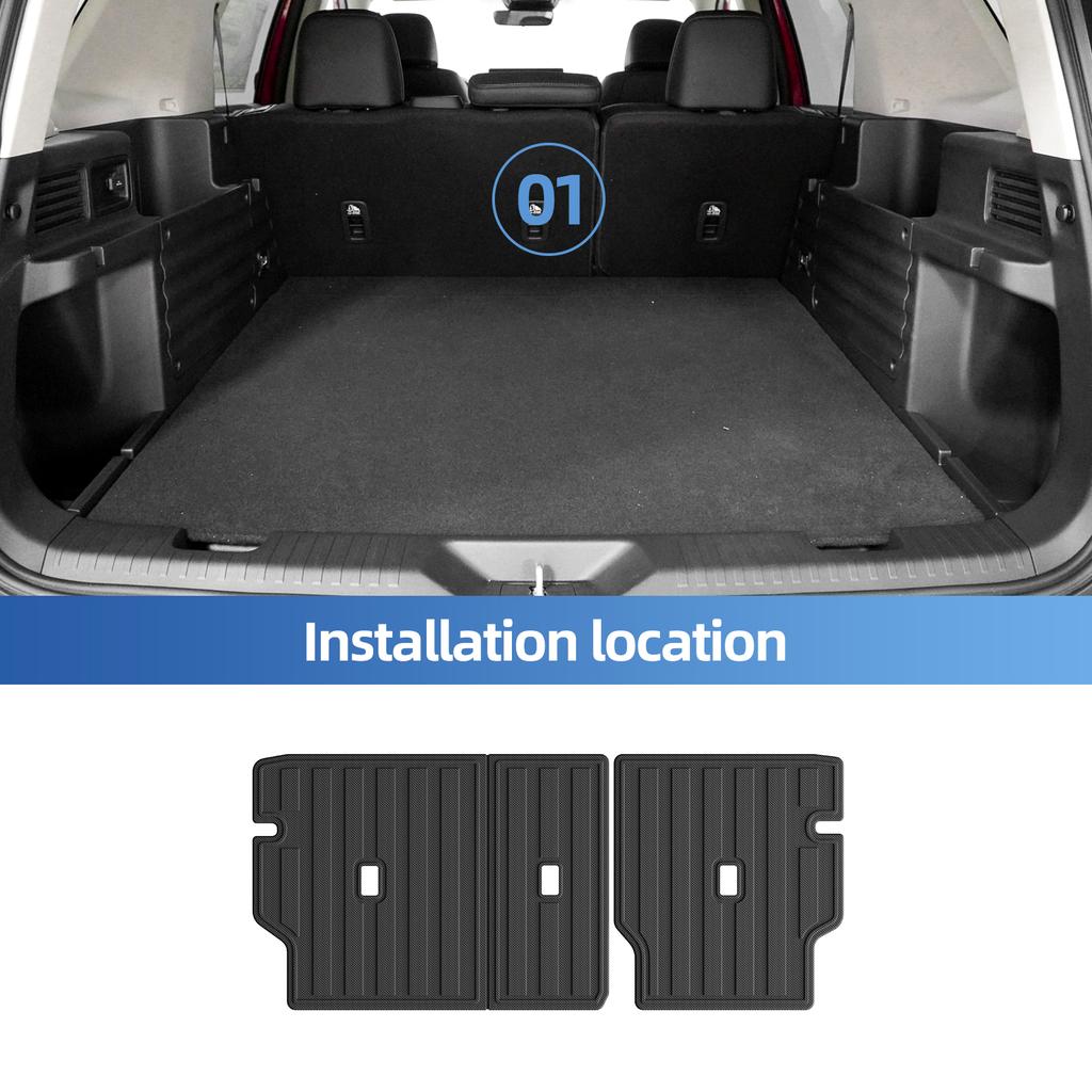 LHD for Honda Passport 2026 (US Version) TPE 3D Car Floor Mats Cargo Liner Trunk Backrest Pad Waterproof All Weather Black