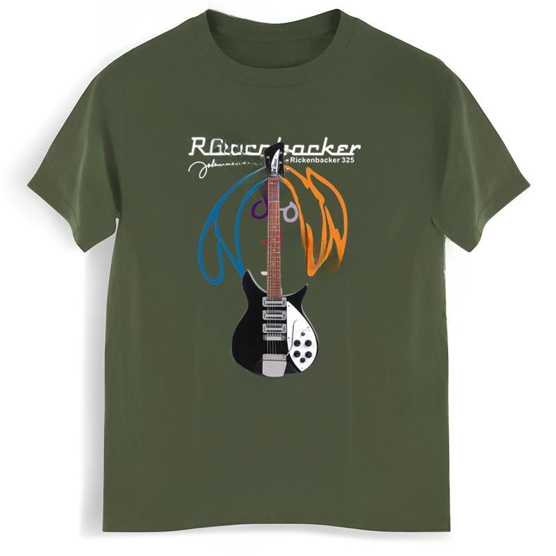 Cheavyweight уличная одежда аниме одежда новое поступление мужская футболка Rickenbacke гитара большой размер Homme черная футболка мужские топы футболки