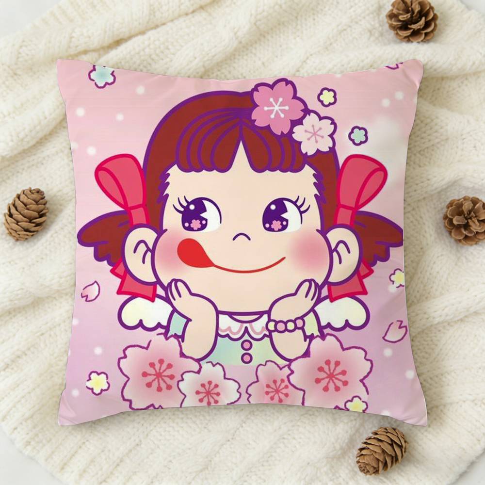 FFujiya candy logo Doublesided Printed Square Decorative Cushion Cover for Sofa Living Room Home Decor