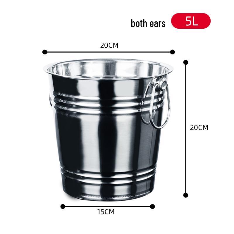 Thickened Stainless Steel Ice Bucket for Bars - Ideal for Champagne, Beer, and Wine.