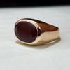 Натуральный темно-красный рубин Стерлинговое серебро Розовое золото Заполнение Кольцо Ювелирные изделия, Кольцо ручной работы от мастера в подарок