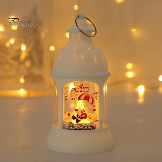 Рождественская светодиодная лампа Tealight, мягкое мерцание, питание от батареи, портативный фонарь Санта-Клауса, подвесной орнамент