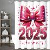 Розовая шторка для душа с бантом 2025, декоративная шторка для душа для ванной, водонепроницаемая шторка для душа с крючками