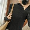 Spring and Autumn New Women's Knitted Sweater Winter Half High Neck Bright Silk Bottom Sweater Loose Women's Sweater