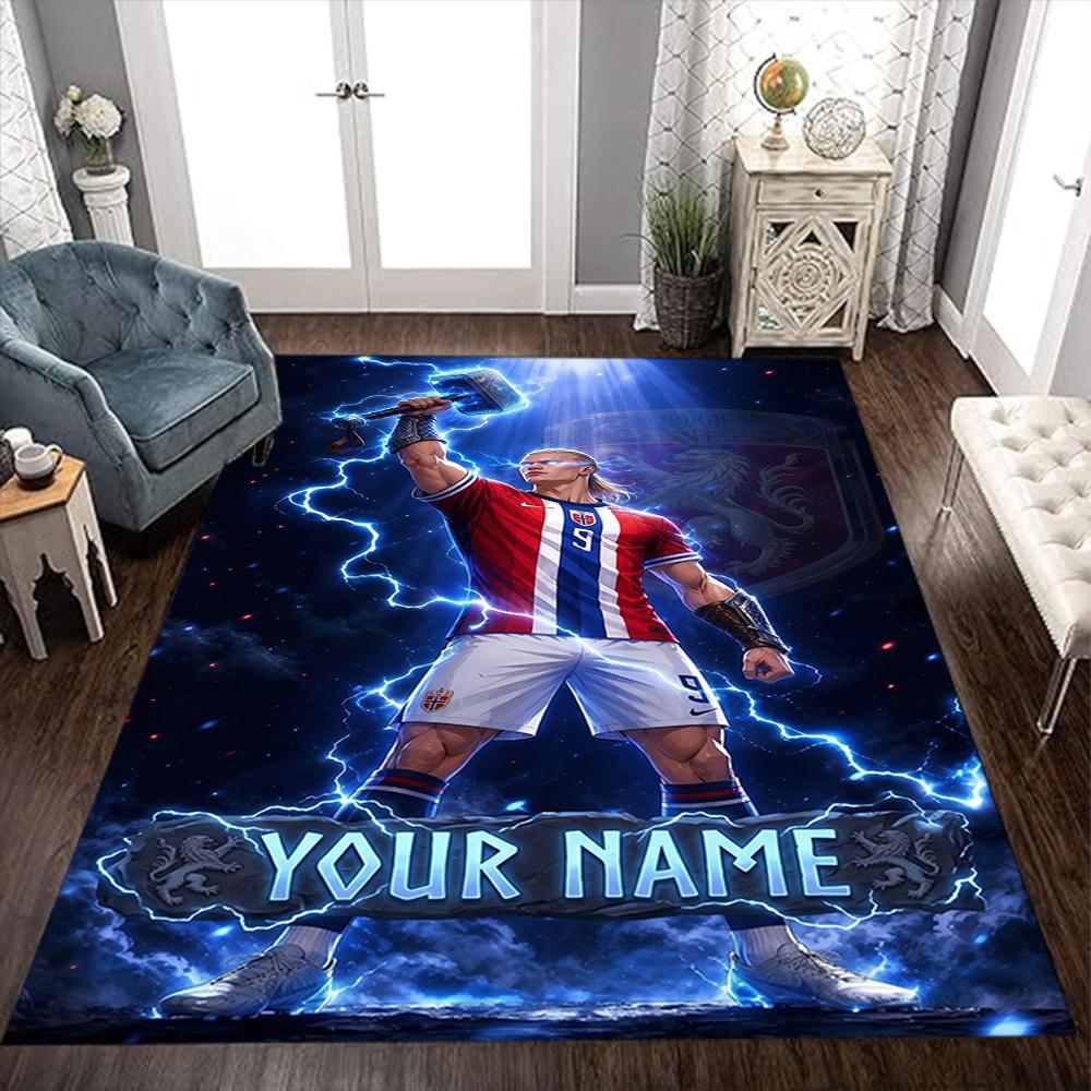Haaland (144) Personalized Name Area Rug Suitable for Game Room Outdoor Dormitory Playrooms Antislip Carpet Office home decor