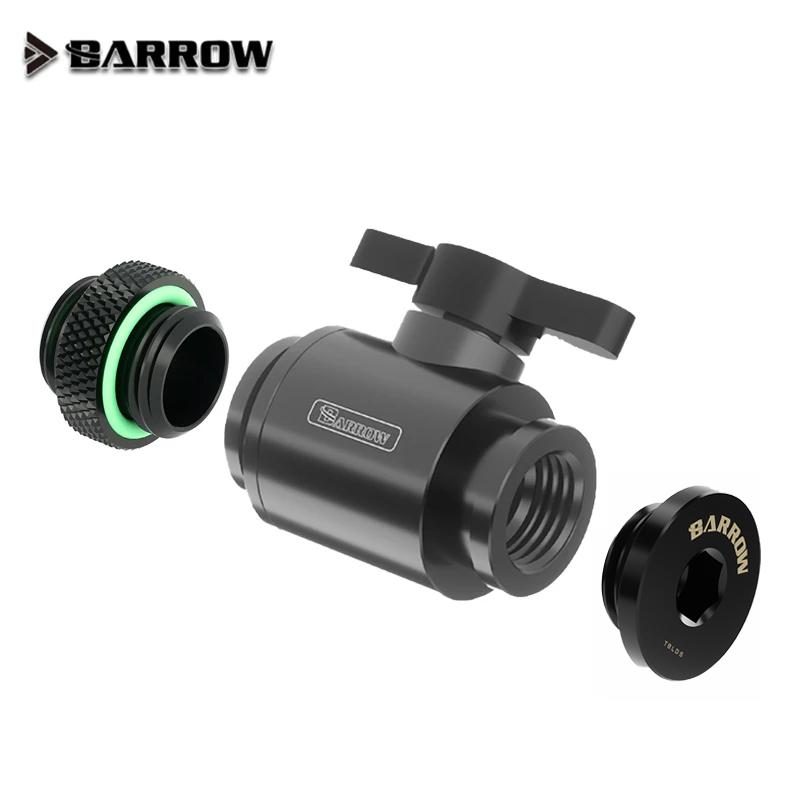 Barrow Water Valve Switch Kit Switch+Plug+Male to Male Fitting Double Inner G1/4 Thread Water Cooler Connector TLQFS-V1