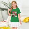 Fashionable Round Neck Short Sleeve Work Clothes Printed Tops For KID Summer Tops