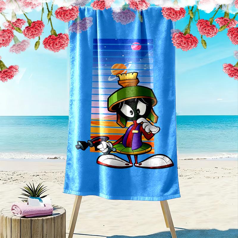 Martian Mayhem: Green Invasion beach towel beach Beach towel for vacation photos Absorbent bath towel quick-drying swim towel swim Fashion