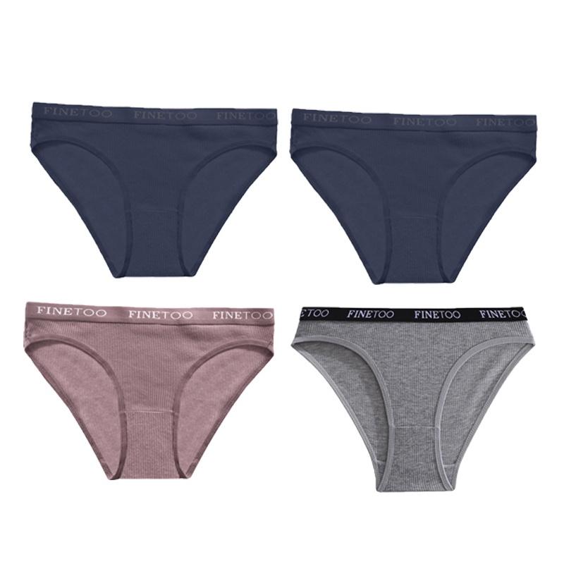 FINETOO Бесшовные трусики, 4 шт./компл., женские трусы, женские трусы, однотонные трусики, нижнее белье, M-XL, хит продаж
