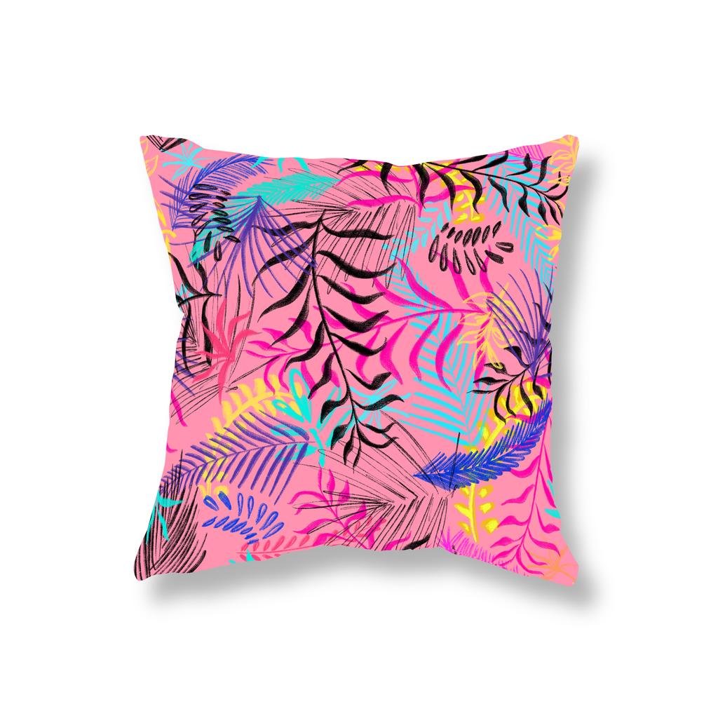 Красочные художественные наволочки с листьями растений, украшения для дивана, прикроватные тумбочки для офиса, игрового стула, чехлы для подушек, украшения дома 45x45 см