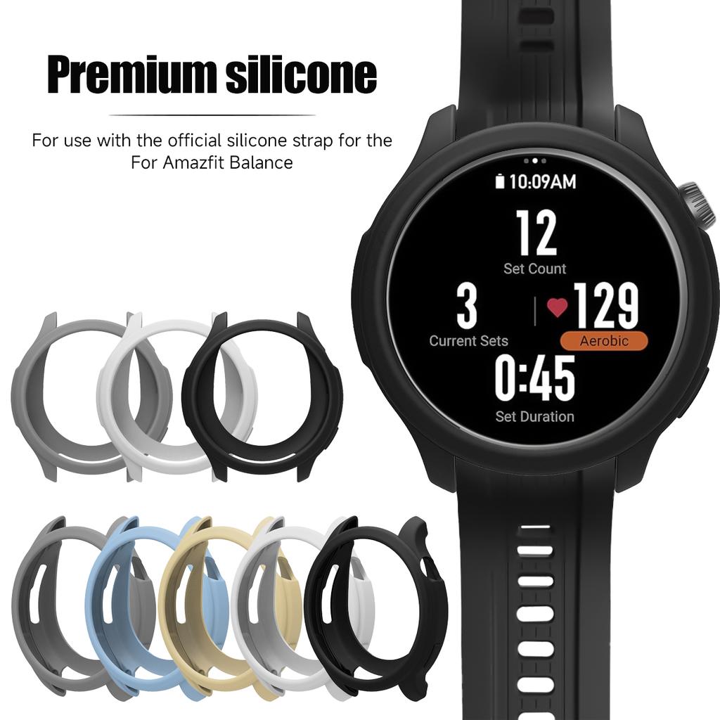 Силиконовый Ремешок+Чехол Для Amazfit Balance Регулируемый Спортивный Браслет Умные Часы Защита От Падений Царапин Браслет Набор Чехлов Для Часов Аксессуары