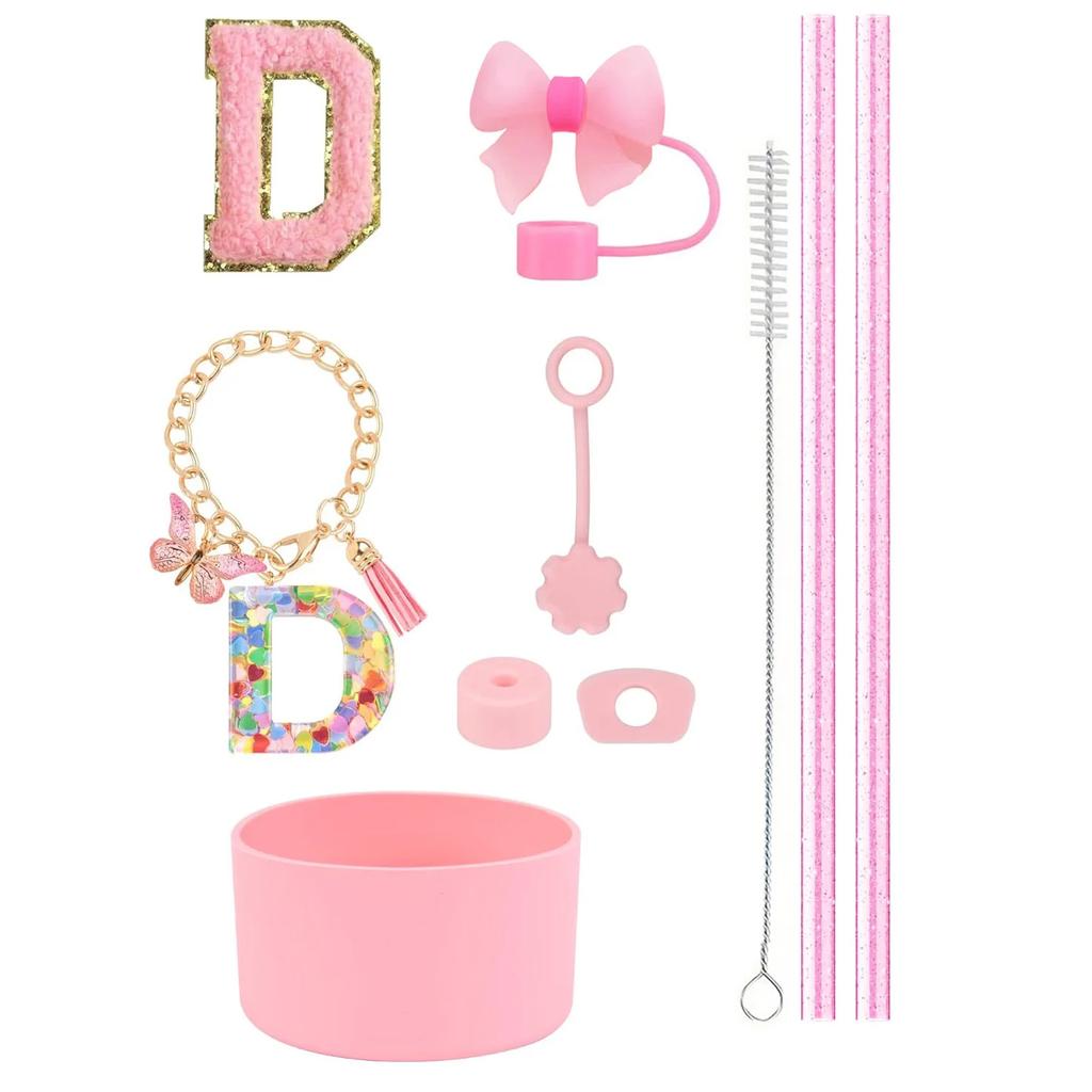 Набор из 10 аксессуаров для стакана Stanley 30 унций 40 унций: крышка для соломинки, крышка, чехол, стоппер от проливания, брелок с буквой, наклейка