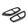 2Pcs Car Stainless Steel Black Exhaust Tailpipe Cover Trim for BMW 5 Series G30 2017 2018