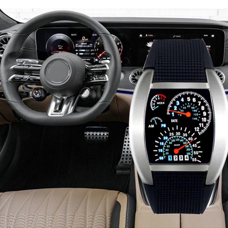 Спортивные авиационные часы с LED-дисплеем: Стильная, универсальная приборная панель для кросс-кантри гонок для мужчин, женщин и студентов
