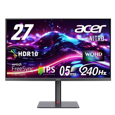 Игровой монитор Acer Nitro 27 дюймов IPS Matte WQHD 240 Гц Регулировка высоты DisplayPort Динамик Наушники Терминал ПК PS5 Xbox Совместимость с креплением VESA