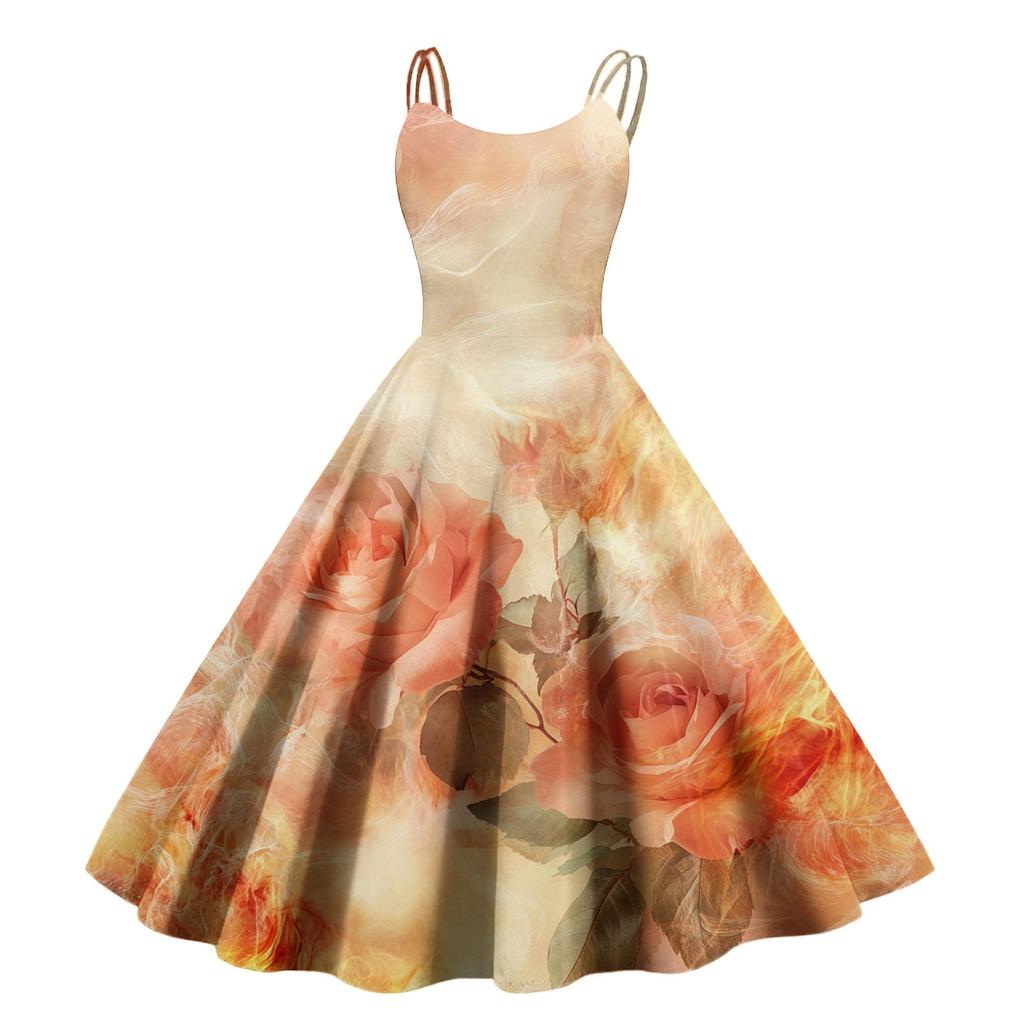 Женское сексуальное платье с открытыми плечами в стиле панк-винтаж с цветочным принтом