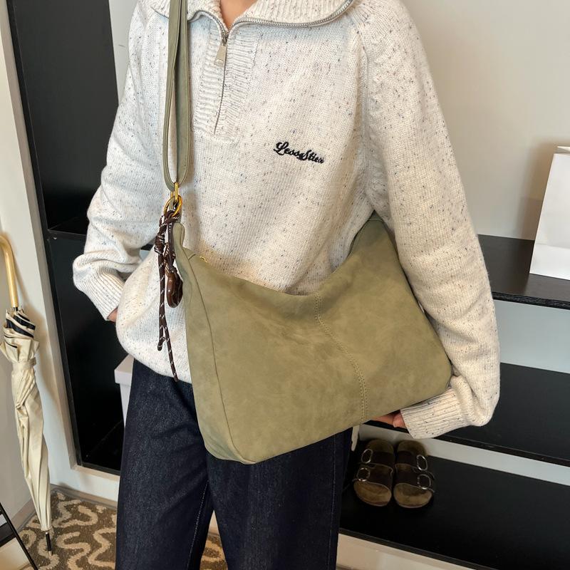 Большая вместительная женская сумка-мессенджер в стиле ретро, мягкая кожаная сумка через плечо для поездок на работу и подмышку