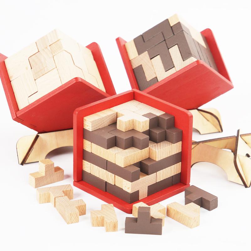 3D куб деревянный пазл творческий ранний образовательный конструктор блоки игрушка веселая игра для снятия стресса головоломка игрушка для детей подарок