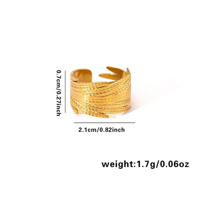 European & American Trendy Titanium Steel Geometric Open Ring - Hip-Hop Style Snake Design