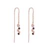 Rose Gold Plated Sparkling Star Blue Diamond Earrings Fashion Personality Star Connected Personality Earphones