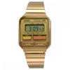 Casio Часы CASIO Digital Watch Vintage Series A120WEG-9A Unisex Metal Band Gold Overseas Model
