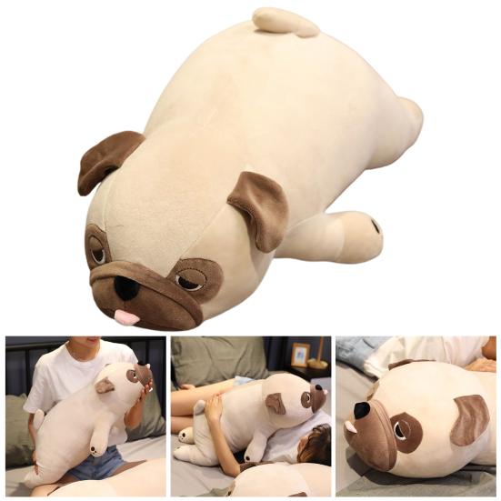 Dog Plush Doll Cute Cartoon Lazy Pug Plushies Soft Stuffed Animals Plush Toy Sleeping Companion Throw Pillow Home Decoration KIds Birthday Gift
