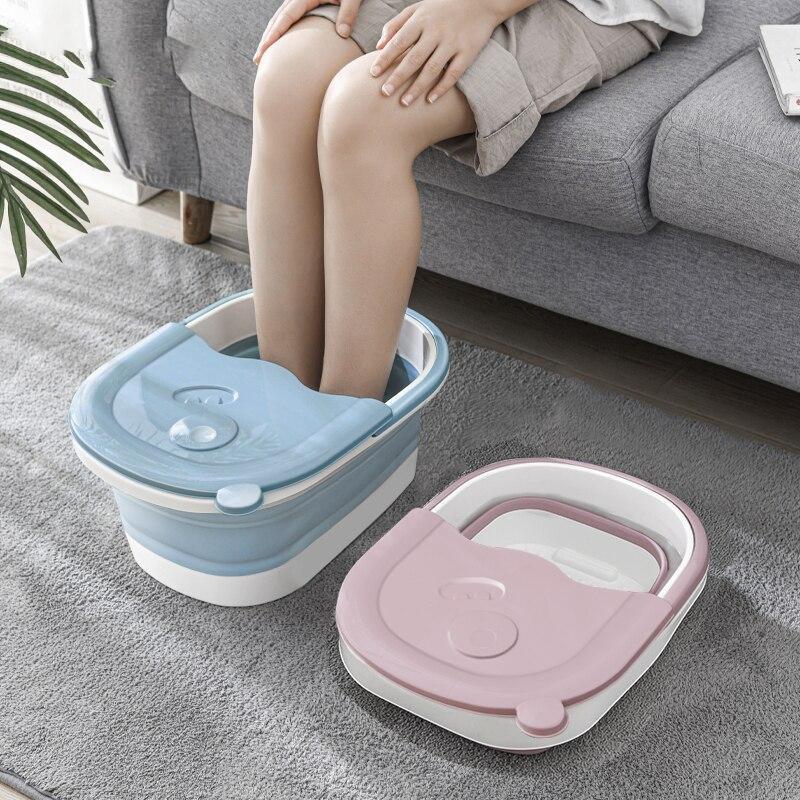Foldable Footbath Bathroom Foot Soaking Bucket Plain Foaming Massage Bucket Folding Sauna Bathtub Pedicure Bath