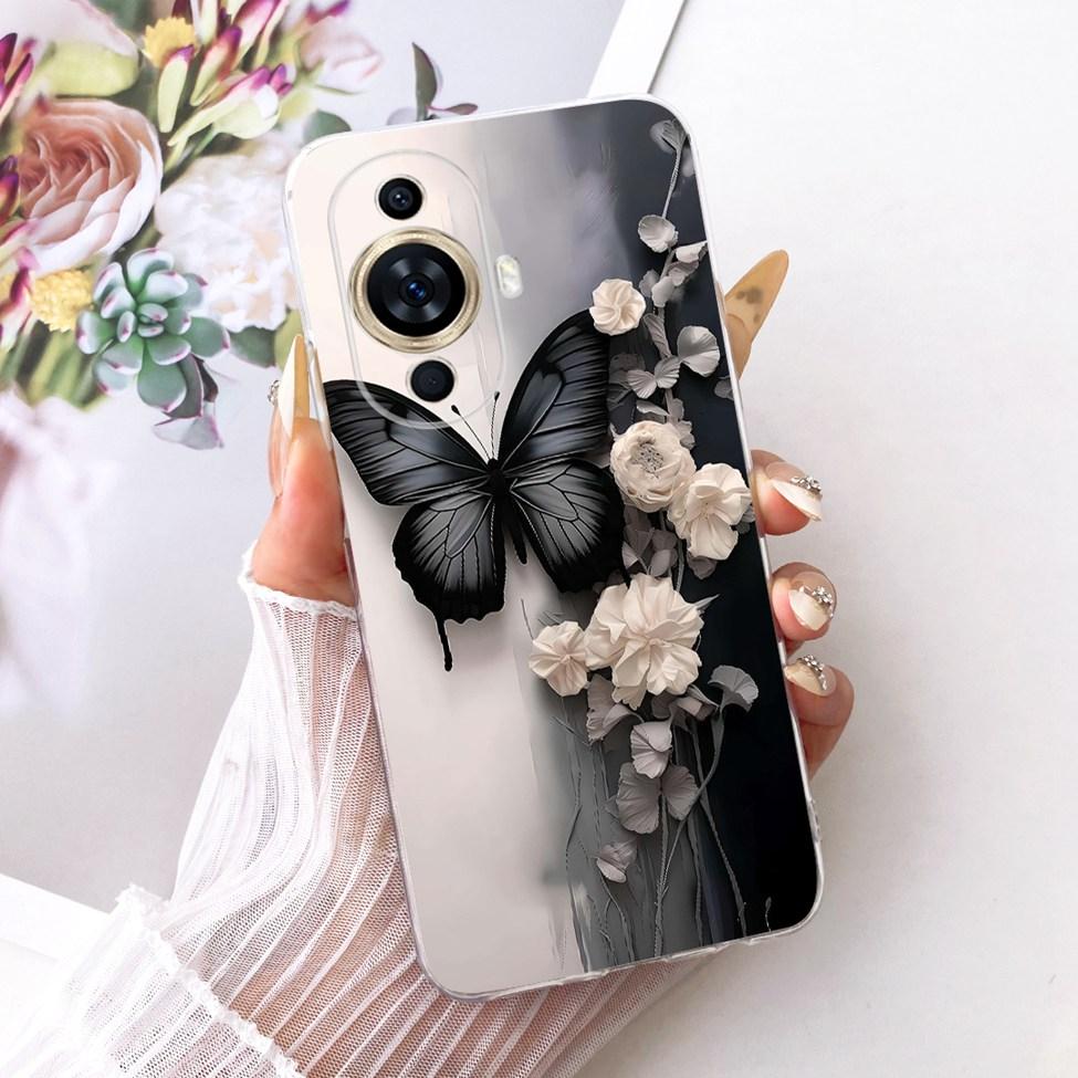 Прозрачный чехол для Huawei Nova 11 Pro Чехол Эстетичный Роскошный Милый Модный Цветы Смешной Расписной Корпус для Huawei GOA-AL80 GOA-LX9