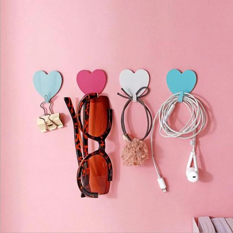 Household Tools Heart-shaped Hook Girly Heart Pink Love Hook Peach Heart Stainless Steel Hook Soft Girl Room Decoration Hooks