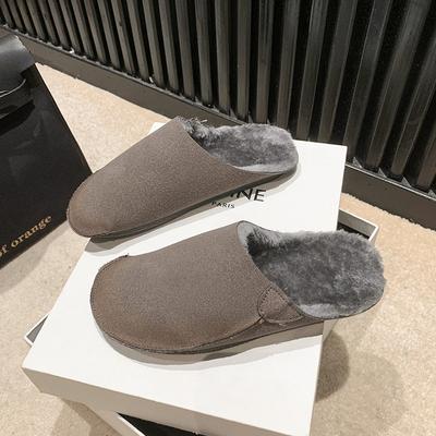 Модные зимние ретро ретро меховые интегрированные теплые женские туфли тапочки кожаные овчинные женские тапочки холодостойкие высокое качество
