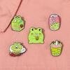 Adorable Cartoon Frog Milk Tea Cute Animal Brooch Alloy Pin For Everyone Stylish Accessory