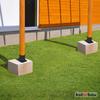 Wooden Pole Base Screwed To Concrete Black Steel Fi 100 2 Pcs