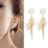 Unique Shell Earrings with Imitation Pearls Beach Seashells Conch Drop Earrings for Parties Festivals and Vacations