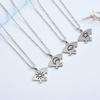 4pcs/set Rhinestone Jigsaw BFF Necklace Jewelry Set Sun Moon Cloud Star Necklace  Gift