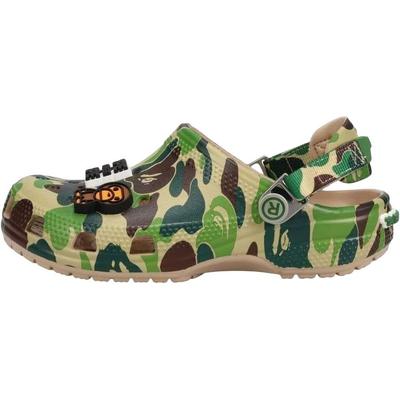A BATHING APE x Classic Clog Противоскользящие Износостойкие Низкие Детские Сандалии Зеленые Детские
