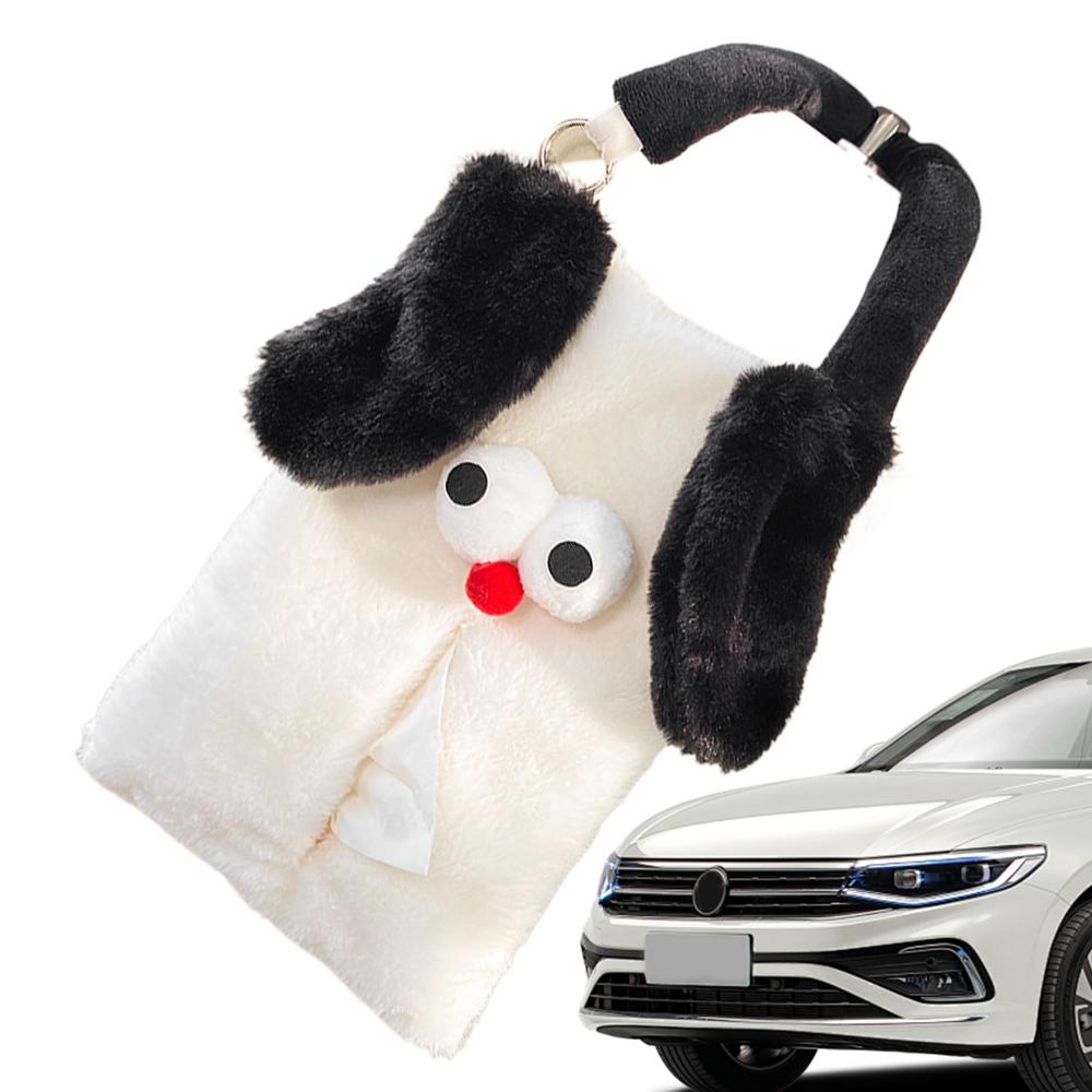 Мягкий держатель для салфеток в виде собаки из мультфильма, коробка для салфеток на спинку сиденья автомобиля, креативная коробка для салфеток на спинку сиденья, мягкий чехол-органайзер для автомобиля