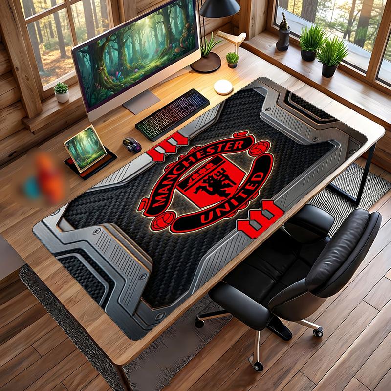 Большой игровой коврик для мыши Manchester United, нескользящий, мягкая резина, для офисного стола, ноутбука, компьютера, Декор