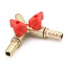 3 Way Tee Brass Y Shut Off Ball Valve 5/16" 8mm Barb Fuel Gas Oil / Valve Clamp