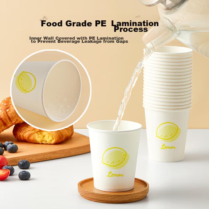 JD Original Disposable Paper Cups, Thickened Food-Grade Barbecue Camping Business Home Water Cups 230ml [50 Pieces]