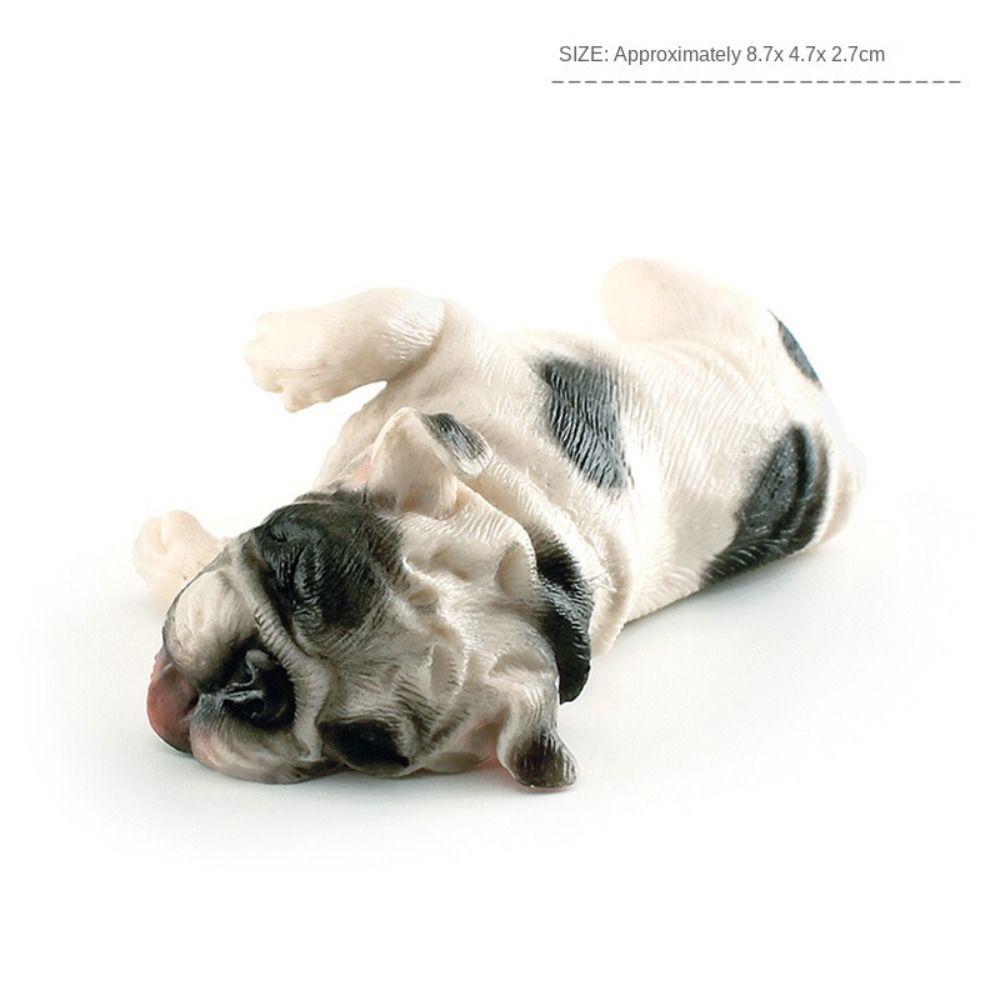 Figurine Solid Simulation Dog Model Bulldog Simulated Sleeping Posture Bulldog Table Decor