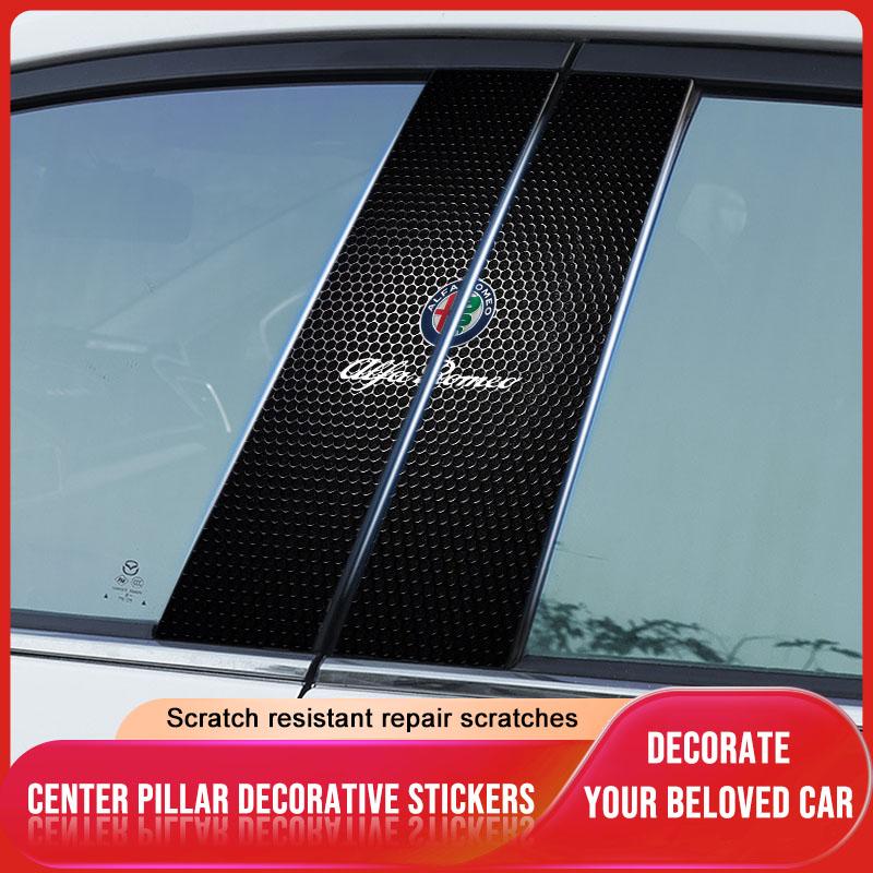 B-Pillar Center Column PET Decals Emblem 3d Sticker Auto parts Caps For Alfa Romeo 147 159 Giulietta Giulia Mito Spider Alpha DX0