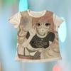European and American Y2K Personalized Cartoon Anime Printed Round Neck Women's Summer Fashion Top