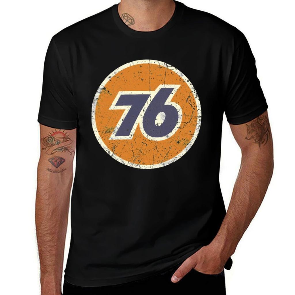 76 Oil Union Vintage Tshirt Plus Size Gym Sports Tshirt