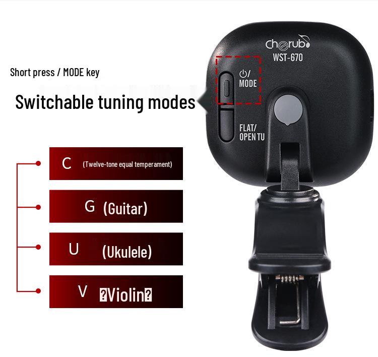 Little Angel High-Precision Rechargeable Tuner for Guitar, Ukulele, and Violin