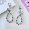 Fashion Bowknot Keychain Pendant Sweet Cute Beaded Keyring Hanging Decorations for Purse Bag Backpack Handbag Wallet