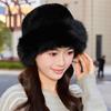 Windproof Faux Fur Bucket Hat Elegant Warm Fisherman Hat Personality Ear Protection Hat  Ladies