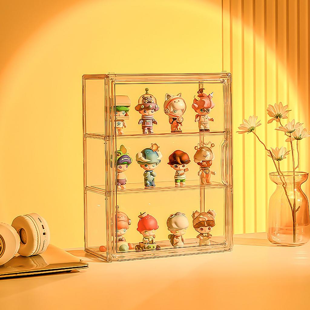 1pc Three Layer Acrylic Display Rack Transparent Ladder Handmade Anime Car Model Blind Box Storage Box Jewelry Sorting Box