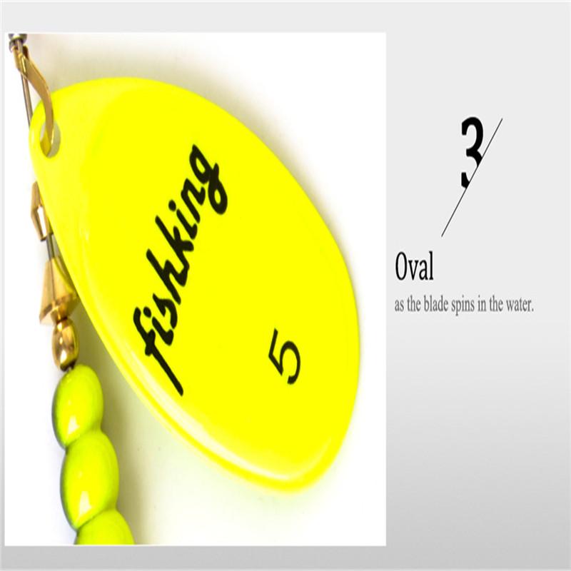 FISH KING Spinner Bait 3,9 г, 4,6 г, 7,4 г, 10,8 г, 15 г, приманки для ложки, металлические приманки для щуки с тройными крючками, искусственная приманка для окуня, рыболовная приманка