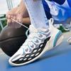 Фрикционный звук сетка дышащие низкие баскетбольные кроссовки мужские и женские амортизация, износостойкие, нескользящие светящиеся трендовые спортивные кроссовки